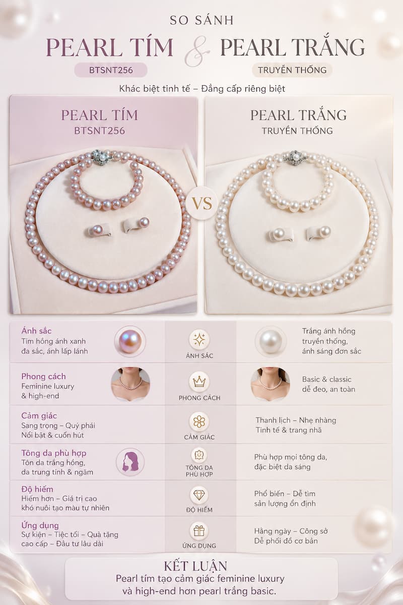 Bộ Trang Sức Ngọc Trai Màu Hồng BTSNT257 – Set Pearl Feminine Luxury Sang Trọng, Nữ Tính Và Dễ Ứng Dụng