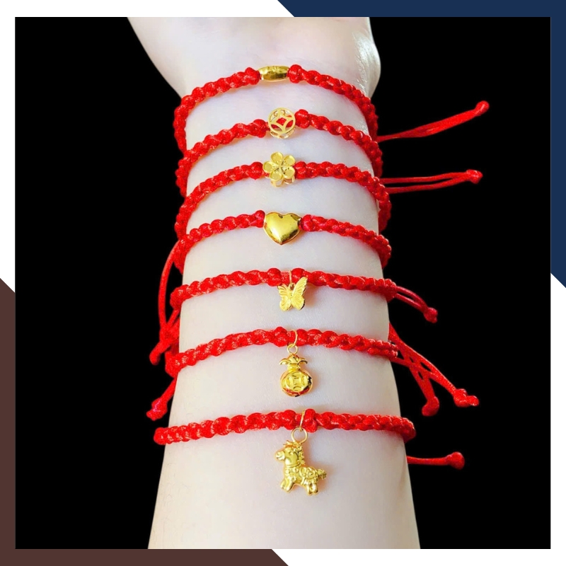 VCHV108 – Vòng Dây Điều Chỉnh Charm Ngựa Vàng 10K 8,5 Li Đúc Nguyên Khối