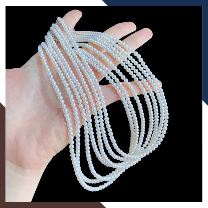 VCNT182 – Chuỗi Ngọc Trai Nhỏ Dáng Choker 38cm, Phù Hợp Cổ Áo Tròn & Layer Gọn