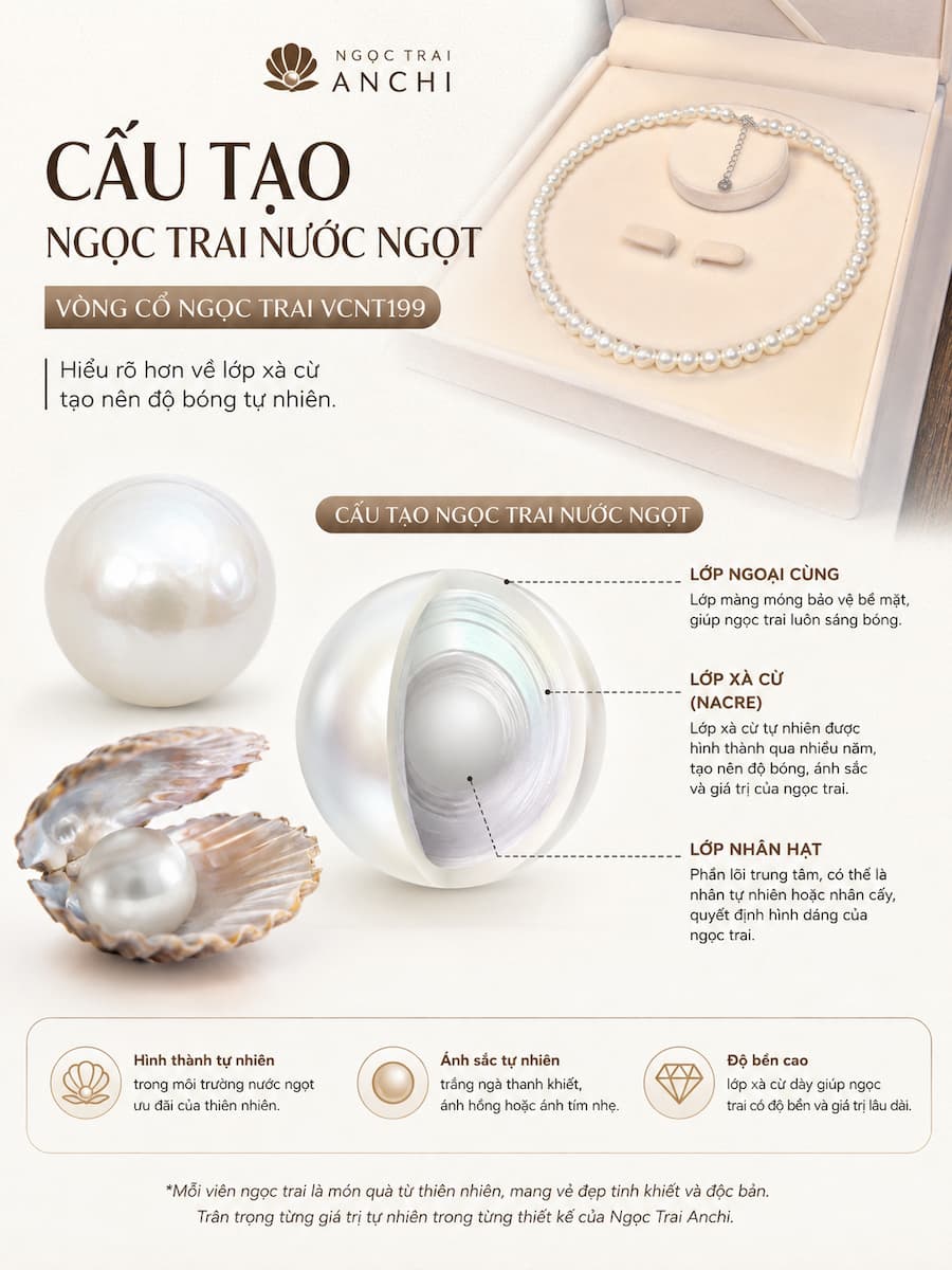 Vòng Cổ Ngọc Trai VCNT199 – Ngọc Trai Hạt Nhỏ 5–6mm Thanh Lịch, Dễ Đeo Mỗi Ngày