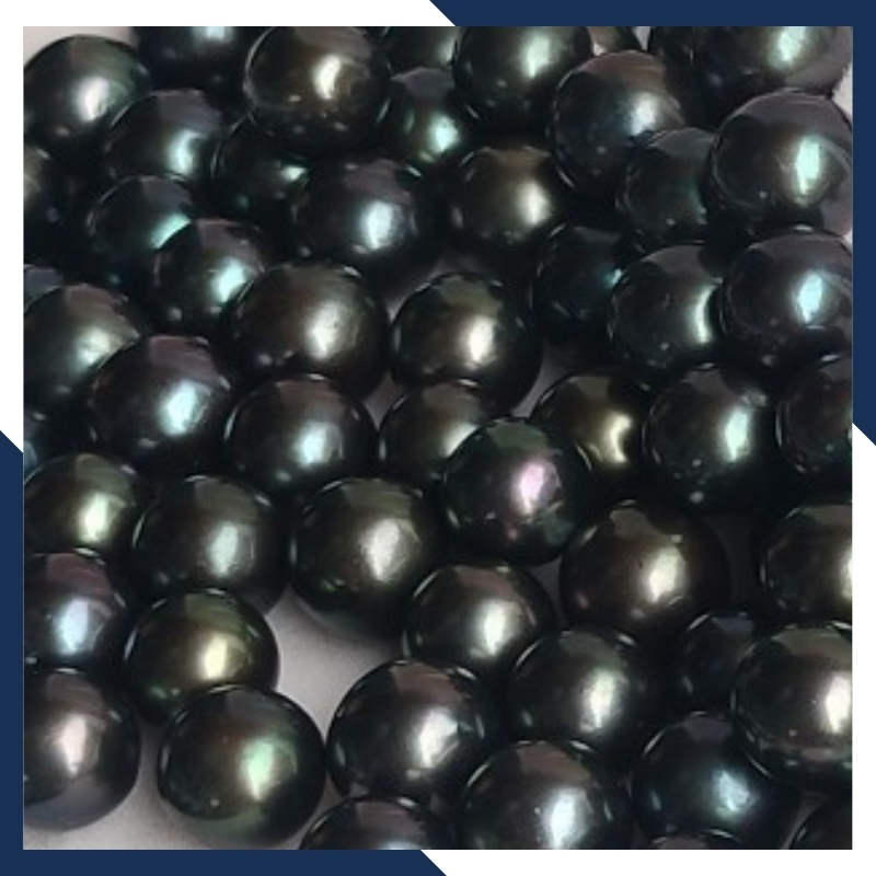 Viên ngọc trai đen 7.5mm - 8mm, hạt ngọc trai thật nuôi nước ngọt tự nhiên tròn xoe, không tỳ vết