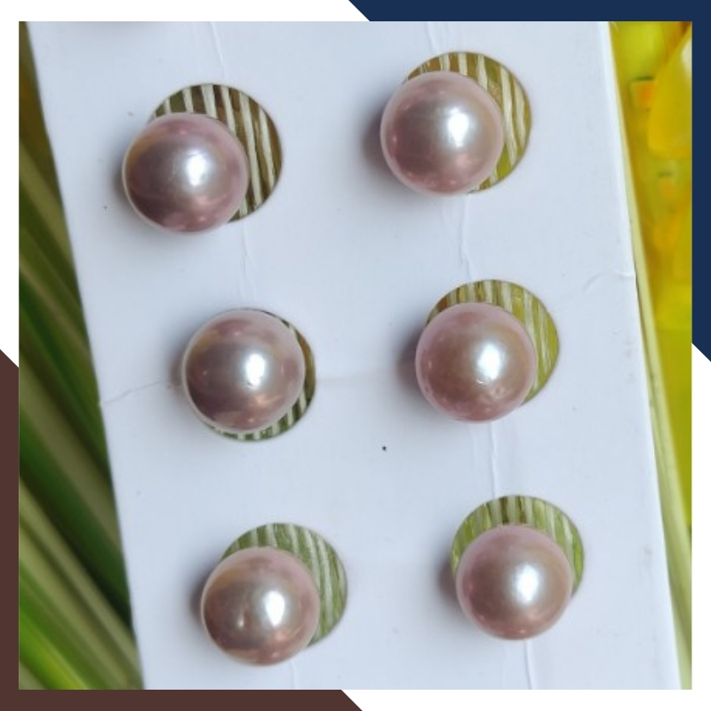 Viên ngọc trai edison nuôi nước ngọt màu tím 10mm - 11mm chưa khoan lỗ, độ bóng 5A không vết sinh trưởng.