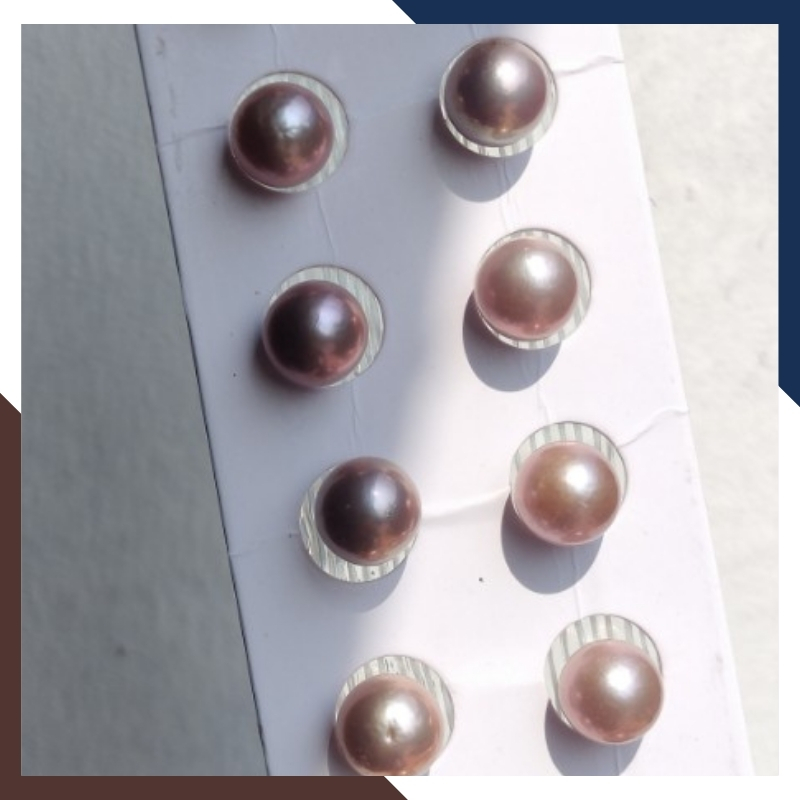 Viên ngọc trai edison nuôi nước ngọt màu tím 10mm - 11mm chưa khoan lỗ, độ bóng 5A không vết sinh trưởng.