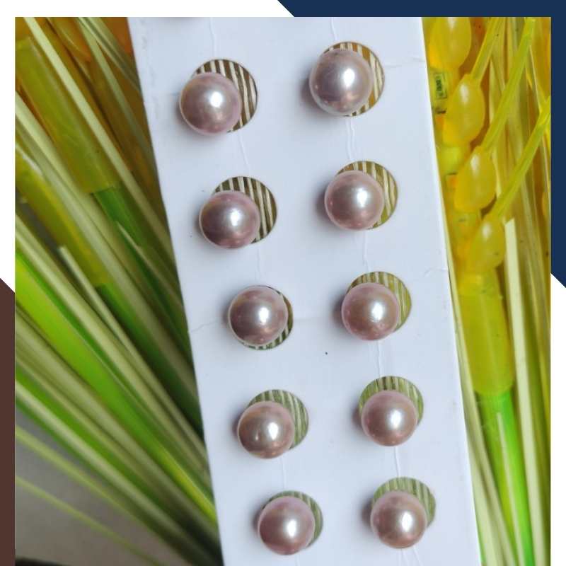 Viên ngọc trai edison nuôi nước ngọt màu tím 10mm - 11mm chưa khoan lỗ, độ bóng 5A không vết sinh trưởng.