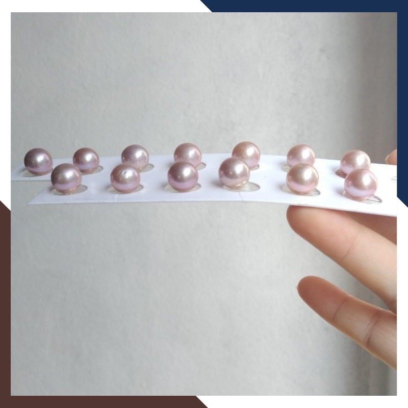 Viên ngọc trai edison nuôi nước ngọt màu tím 10mm - 11mm chưa khoan lỗ, độ bóng 5A không vết sinh trưởng.