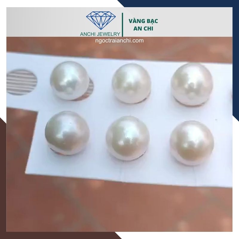 Viên ngọc trai nước ngọt tự nhiên 13mm - 14mm tròn xoe màu trắng. Sỉ lẻ toàn quốc