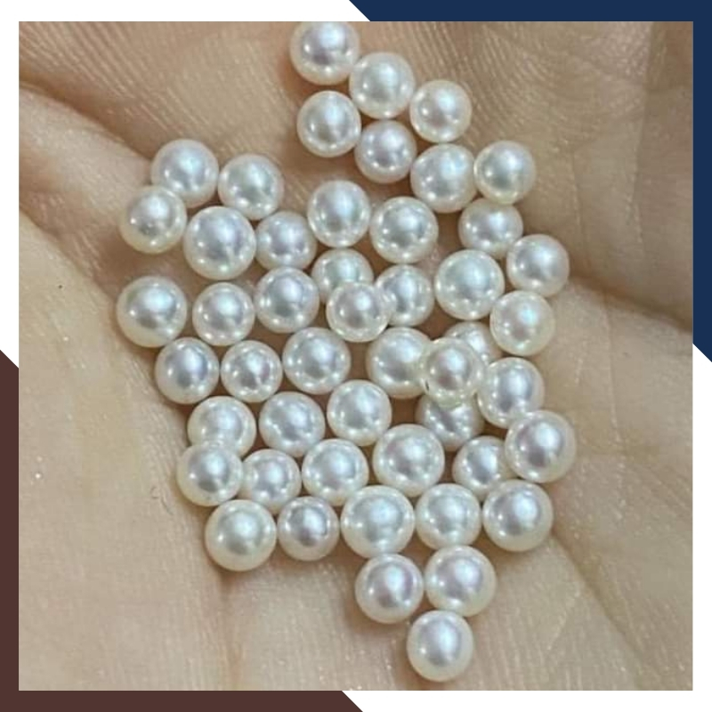 Viên ngọc trai thật nuôi nước ngọt thật tự nhiên size nhí 3mm - 4mm tròn xoe, độ bóng 5A không vết sinh trưởng.