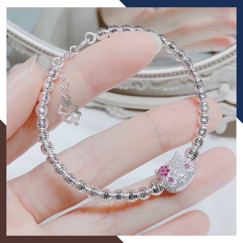 Vòng Bạc Cho Bé Gái Hình Hello Kitty LTBCB027