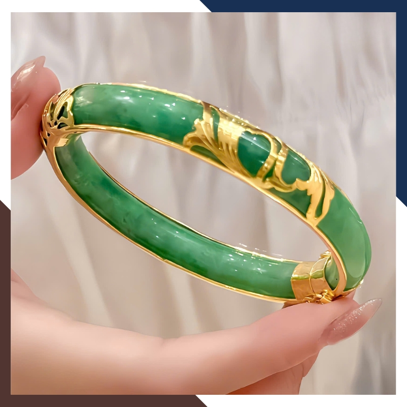 Vòng cẩm thạch bọc vàng 10k bản 10mm LTVN219 – Món quà phong thủy ý nghĩa cho mẹ