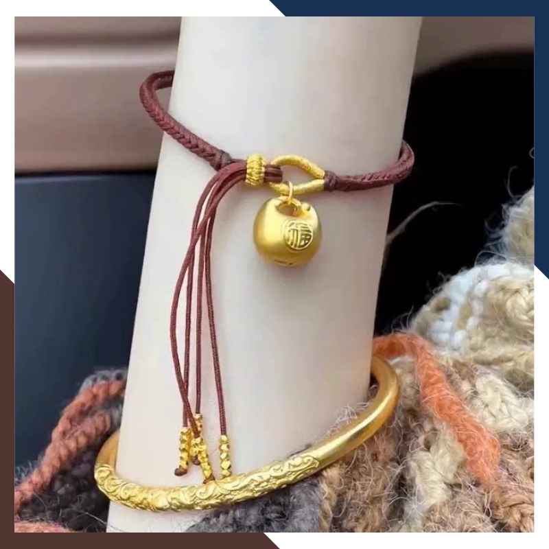 Vòng Charm Túi Tiền Chữ Phúc Vàng 24k Cho Nữ VCHV67 | Mẫu Mới