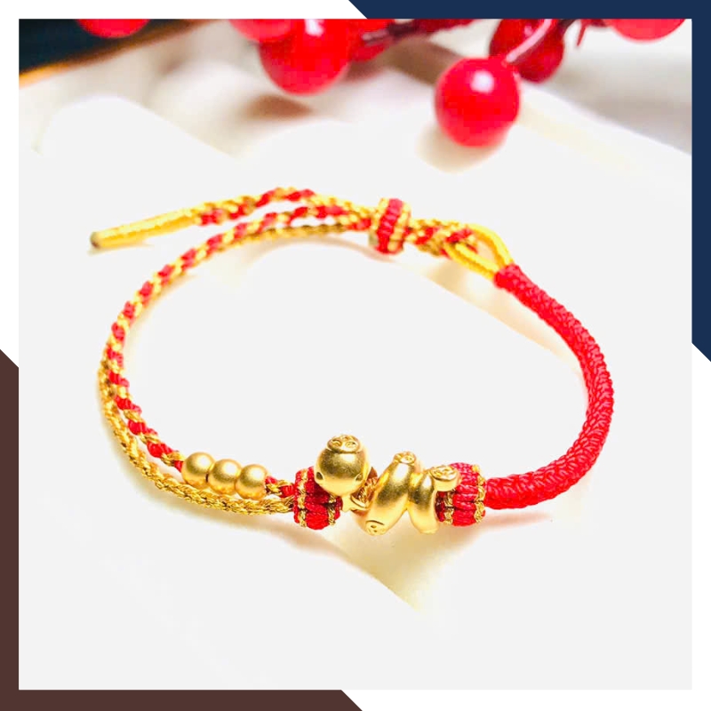 Vòng charm vàng 24k hình con rắn cho nữ tuổi tỵ VCHV20 | mẫu mới đẹp 2025