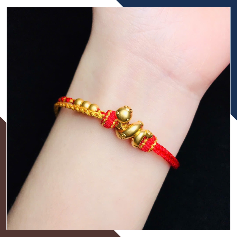 Vòng charm vàng 24k hình con rắn cho nữ tuổi tỵ VCHV20 | mẫu mới đẹp 2025