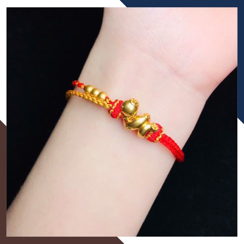 Vòng charm vàng 24k hình con rắn cho nữ tuổi tỵ VCHV20 | mẫu mới đẹp 2025