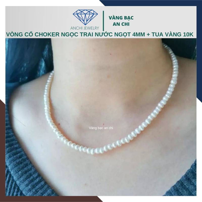 Bộ vòng ngọc trai tự nhiên mix vàng 10k mã C950T450