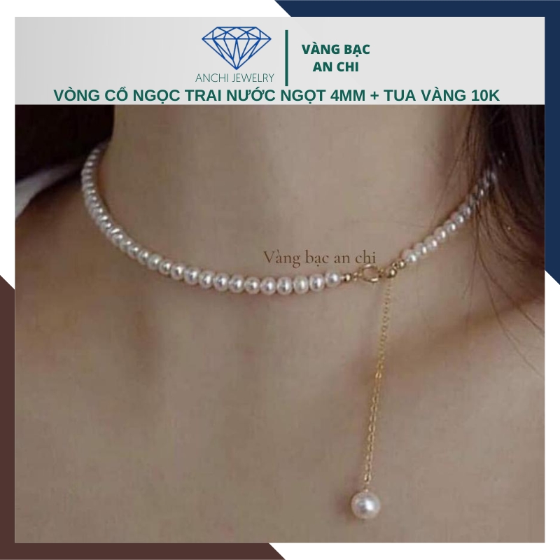 Bộ vòng ngọc trai tự nhiên mix vàng 10k mã C950T450