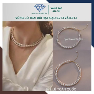 Vòng cổ choker ngọc trai 2 vòng đôi mặc áo dài cho nữ 5689AC400