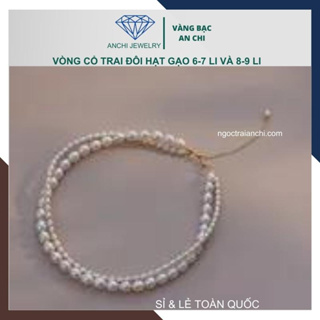 Vòng cổ choker ngọc trai 2 vòng đôi mặc áo dài cho nữ 5689AC400