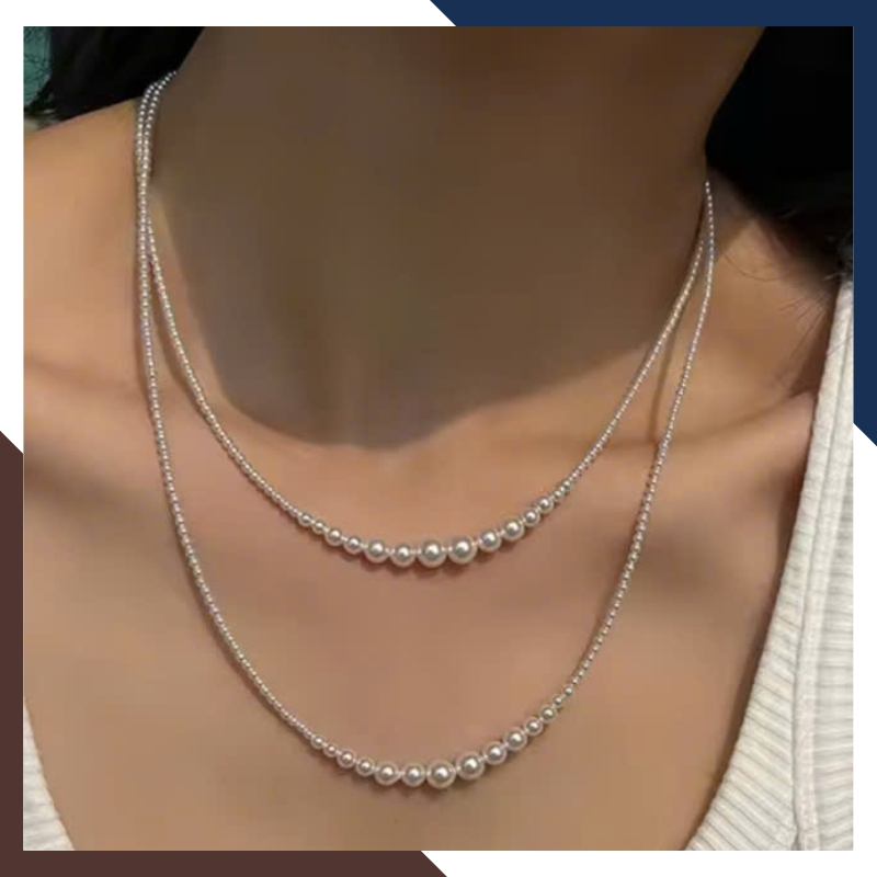 Vòng Cổ Ngọc Trai Dài 120CM Kiểu Phối Hạt Từ 3MM Đến 8MM VCNT101