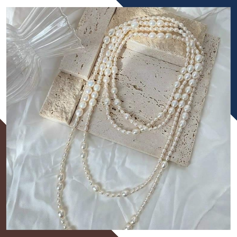 Vòng cổ ngọc trai dài 150cm, vòng ngọc trai mặc áo dài cho nữ mã 610AC1063