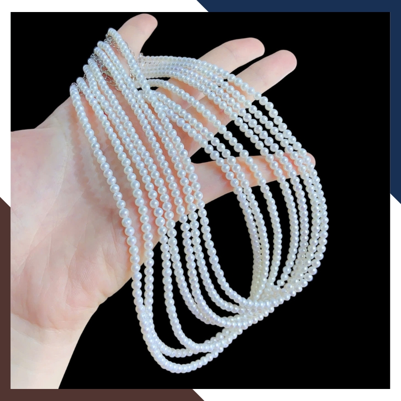 Vòng cổ ngọc trai hạt nhỏ kiểu dáng choker VCNT152 – Tôn dáng cổ cao thanh mảnh