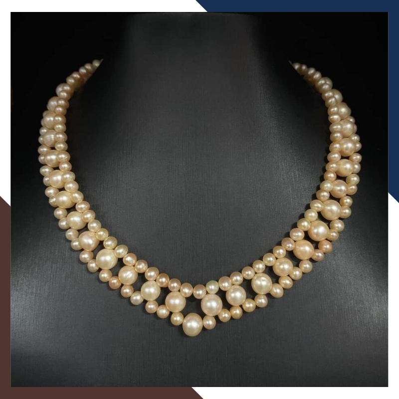 Vòng cổ ngọc trai đan cao cấp mặc áo dài cho nữ mã 38AC470