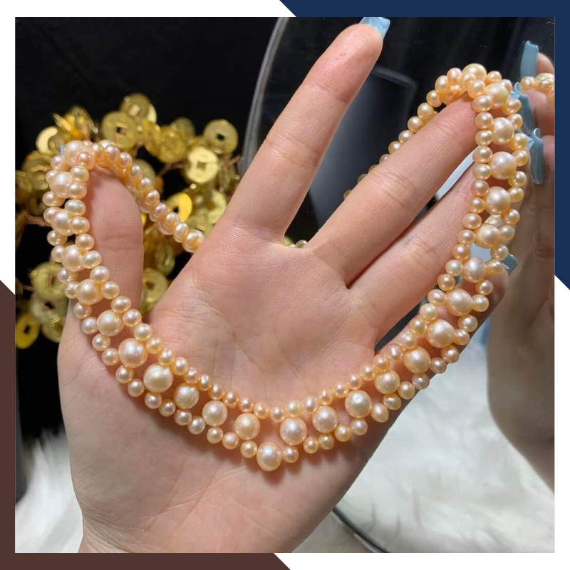 Vòng cổ ngọc trai đan cao cấp mặc áo dài cho nữ mã 38AC470