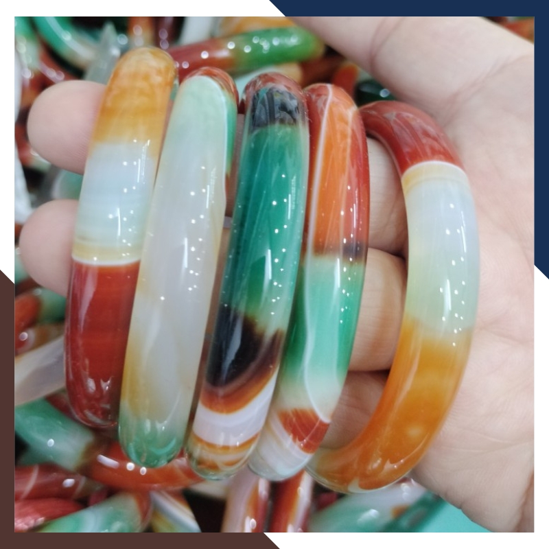 Vòng mã não tứ quý liền khối bản mo 10mm cho nữ mệnh kim, mộc, thủy, hỏa, thổ mã AC120