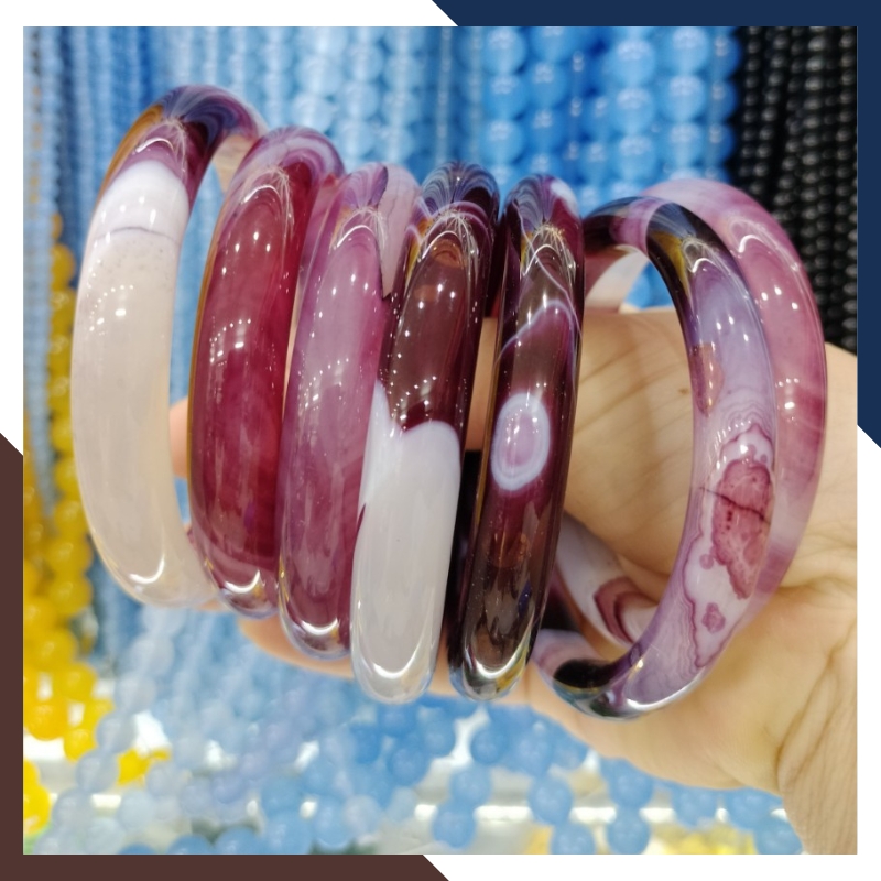 Vòng mã não vân đỏ trắng liền khối bản mo 10mm cho nữ mệnh hỏa, mệnh thổ, mệnh kim, mệnh thủy mã AC120