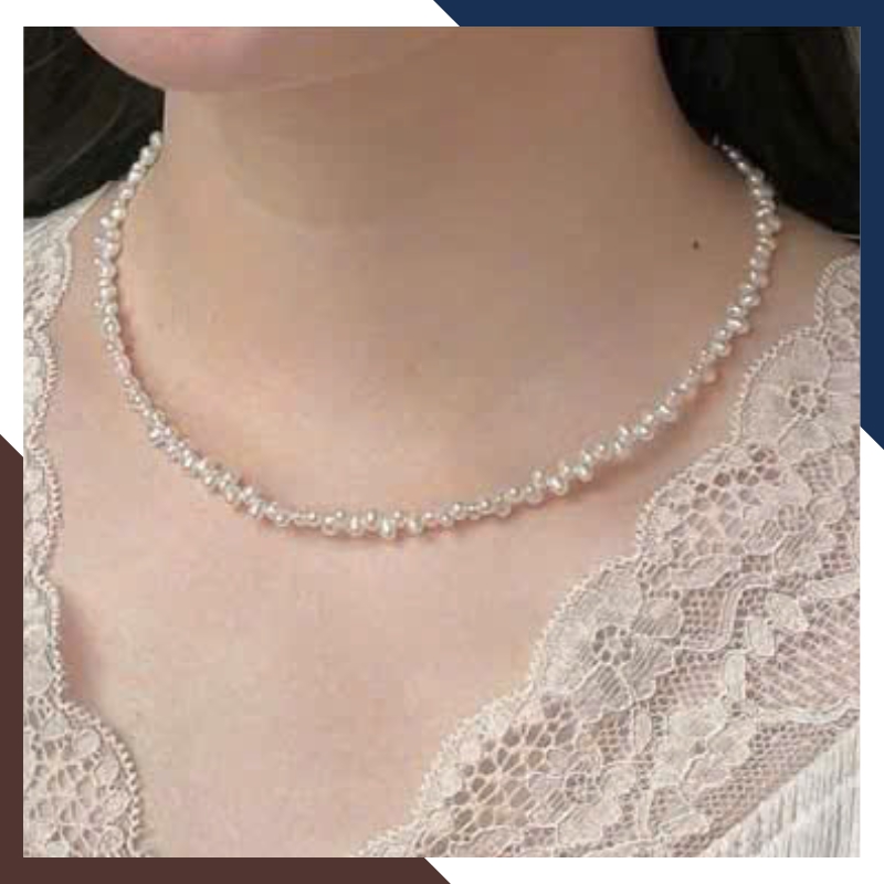 Vòng Cổ Ngọc Trai Choker 4–5mm Xỏ Sole 40cm Bạc 925 – VCNT187