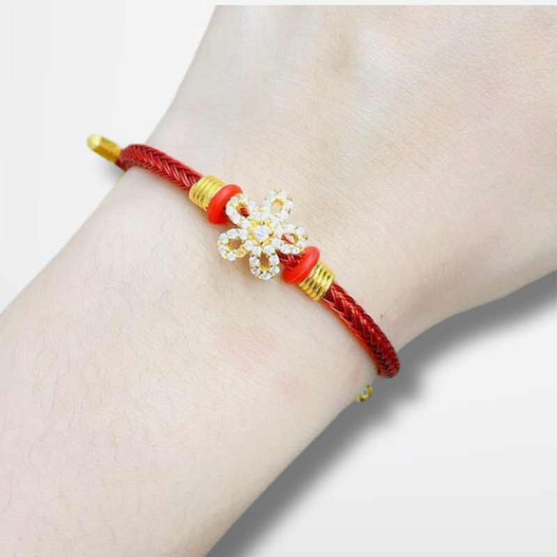 Vòng charm vàng 24k 9999 hình hoa 5 cánh mã VCHV13