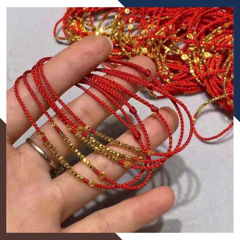 Vòng Tay Chỉ Đỏ Kim Vàng 24k 9999 May Mắn Cho Nữ VCHV85
