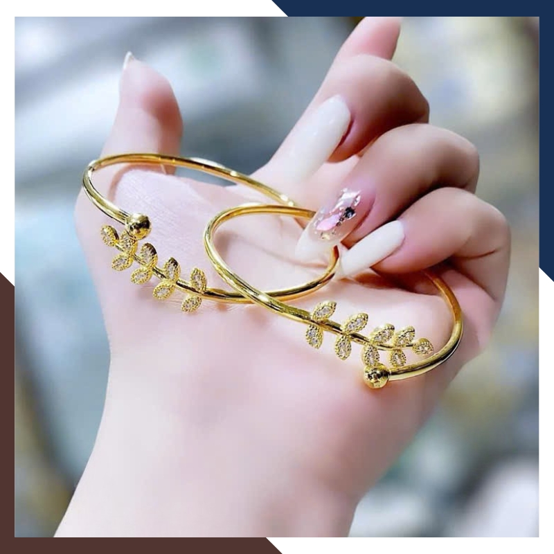 Vòng tay cuff vàng 10k cho nữ LTVN200 – thiết kế tinh tế, trẻ trung, hiện đại