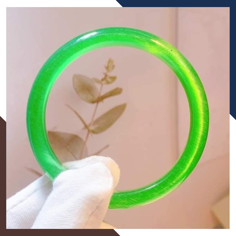 Vòng tay đá mắt mèo trắng, xanh, hồng, vàng bản liền cho nữ mệnh kim, mộc, thủy, hỏa, thổ mã AC60