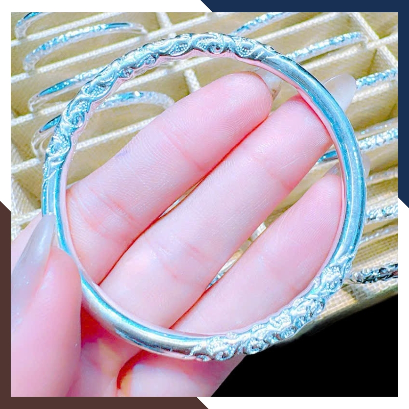 Vòng Tay Na tra Càn Khôn Bạc Đặc Nguyên Chất Bản 5mm Cho Nữ LTBN65 - Bùa Hộ Mệnh May Mắn, Bình An