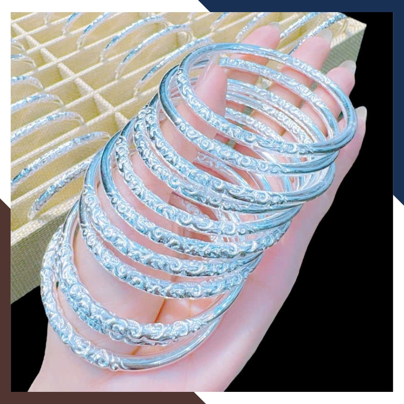 Vòng Tay Na tra Càn Khôn Bạc Đặc Nguyên Chất Bản 5mm Cho Nữ LTBN65 - Bùa Hộ Mệnh May Mắn, Bình An
