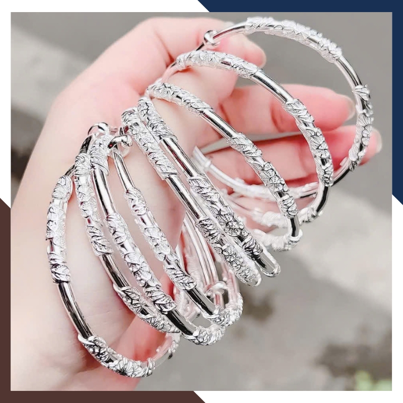 Vòng Tay Na tra Càn Khôn Bạc Đặc Nguyên Chất Bản 5mm Cho Nữ LTBN65 - Bùa Hộ Mệnh May Mắn, Bình An