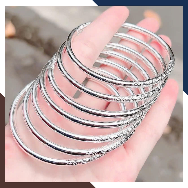 Vòng Tay Na tra Càn Khôn Bạc Đặc Nguyên Chất Bản 5mm Cho Nữ LTBN65 - Bùa Hộ Mệnh May Mắn, Bình An
