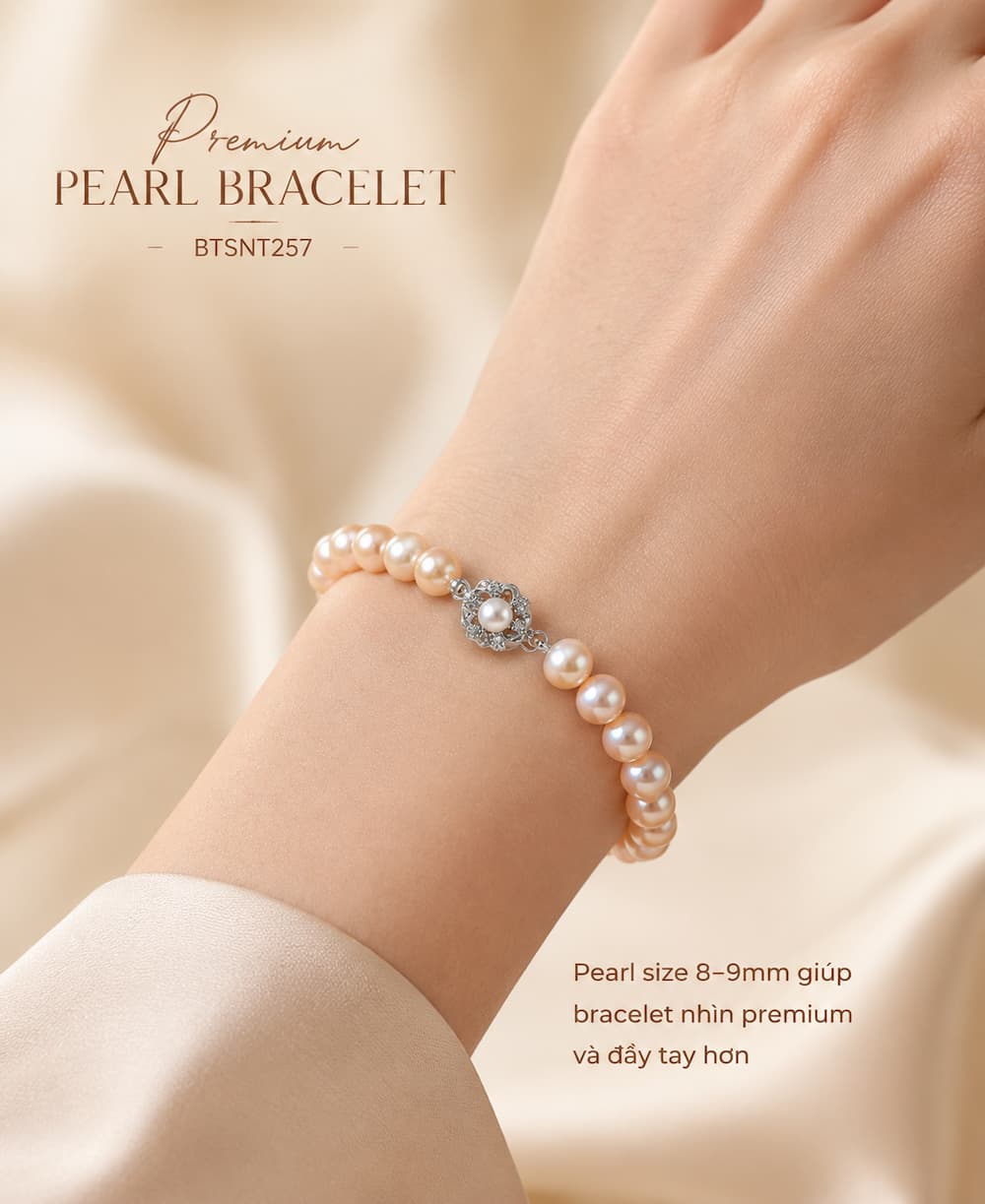 Bộ Trang Sức Ngọc Trai Màu Hồng BTSNT257 – Set Pearl Feminine Luxury Sang Trọng, Nữ Tính Và Dễ Ứng Dụng
