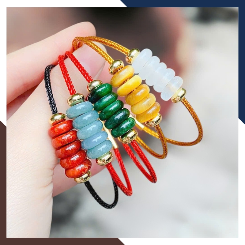 Vòng Tay Ngũ Điếu Đá Tự Nhiên Hợp Mệnh Kim, Mộc, Thủy, Hỏa, Thổ VTDPT39