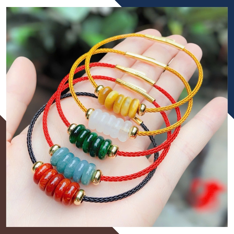 Vòng Tay Ngũ Điếu Đá Tự Nhiên Hợp Mệnh Kim, Mộc, Thủy, Hỏa, Thổ VTDPT39