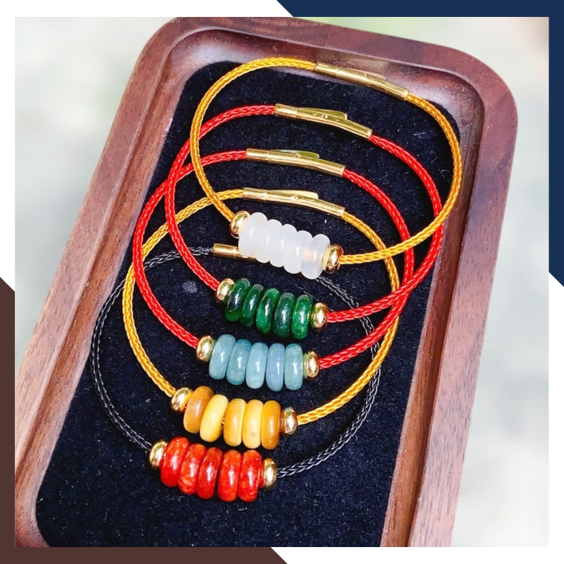 Vòng Tay Ngũ Điếu Đá Tự Nhiên Hợp Mệnh Kim, Mộc, Thủy, Hỏa, Thổ VTDPT39