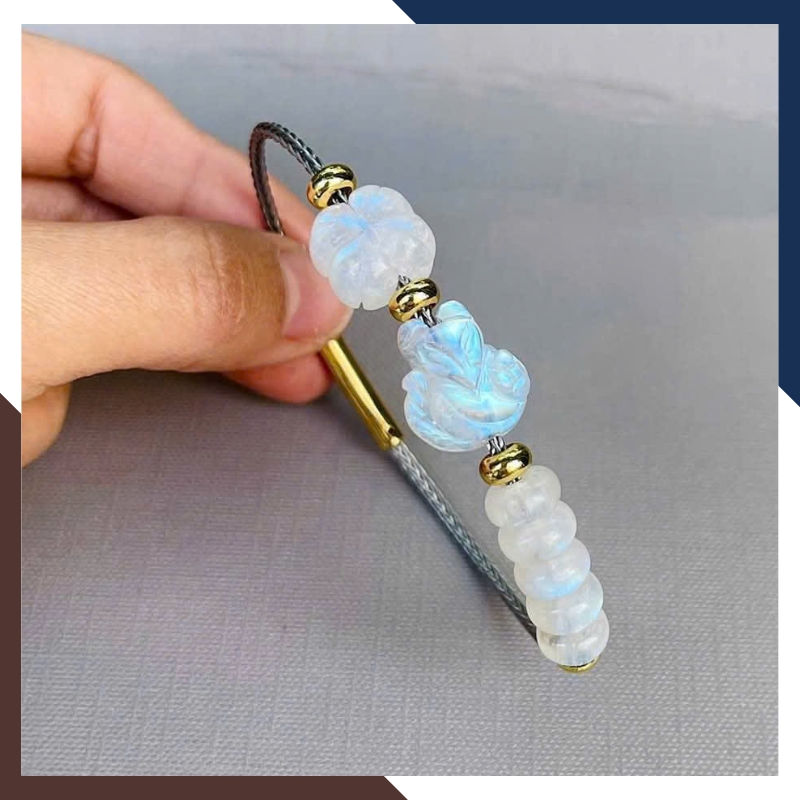 Vòng Tay Phúc Lộc Tình Duyên Đá Mặt Trăng Moonstone VTDPT48