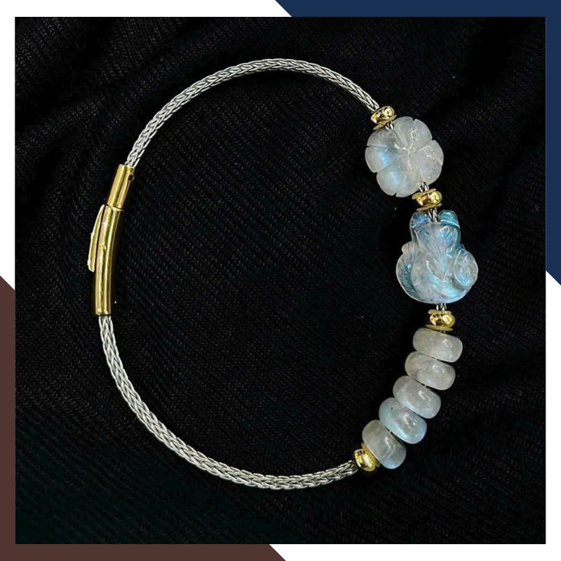 Vòng Tay Phúc Lộc Tình Duyên Đá Mặt Trăng Moonstone VTDPT48