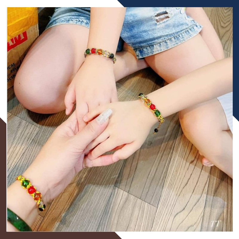 Vòng tay tết hạt đá mã não đa sắc cho nữ mệnh kim, mộc, thủy, hỏa, thổ mã AC025