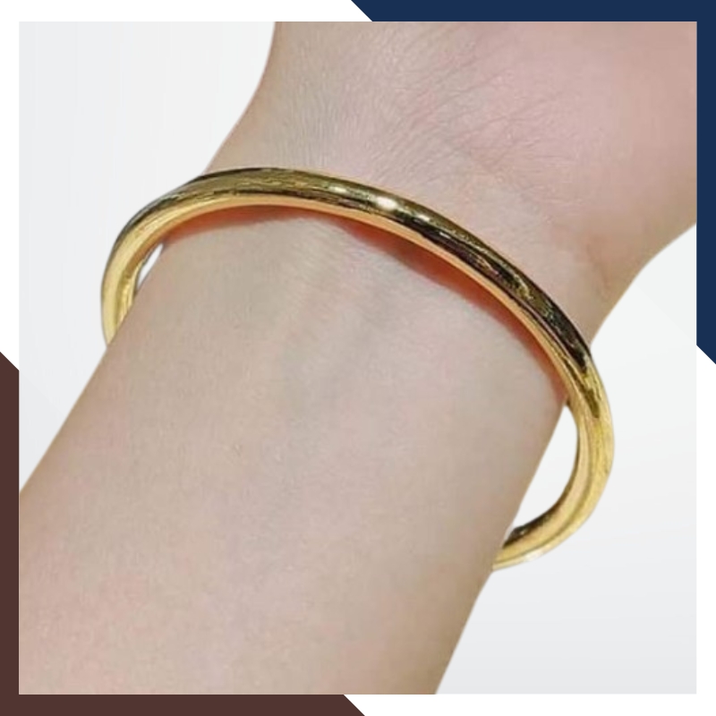 Vòng tay vàng nữ 24k trơn, kiềng vàng ta 9999 2 chỉ mã TL1C7