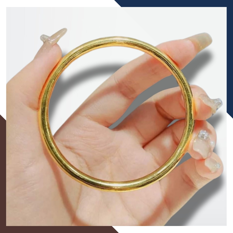 Vòng tay vàng nữ 24k trơn, kiềng vàng ta 9999 2 chỉ mã TL1C7