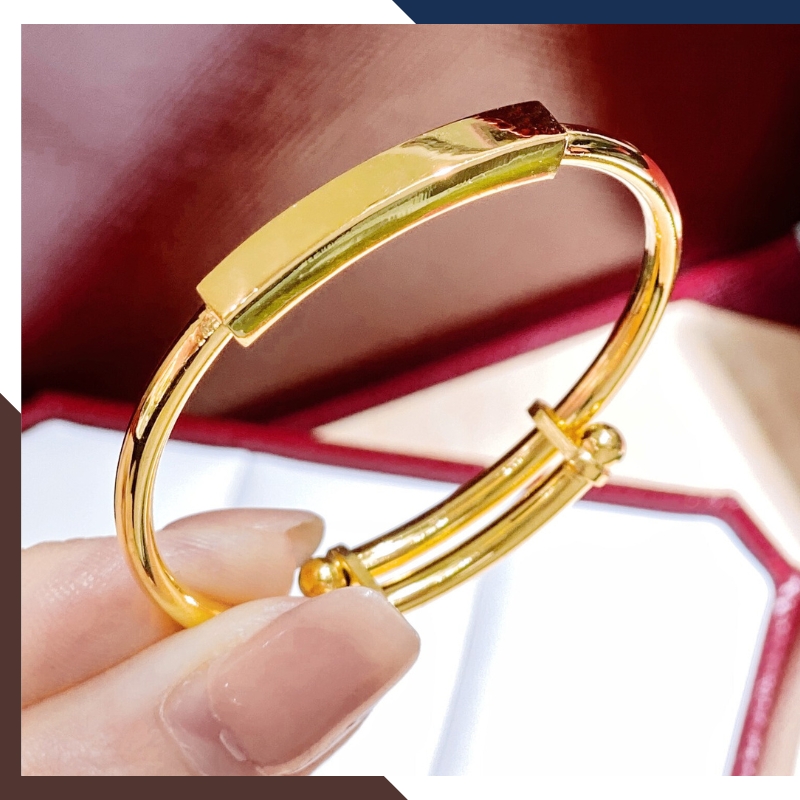 Vòng tay vàng cho bé gái, lắc tay trẻ em bằng vàng tây 10k mã TL100