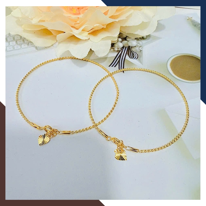 Vòng Tay Vàng Nữ 10k Kiểu Xoắn Mềm LTVN197 - Thanh Mảnh, Duyên Dáng & Nữ Tính