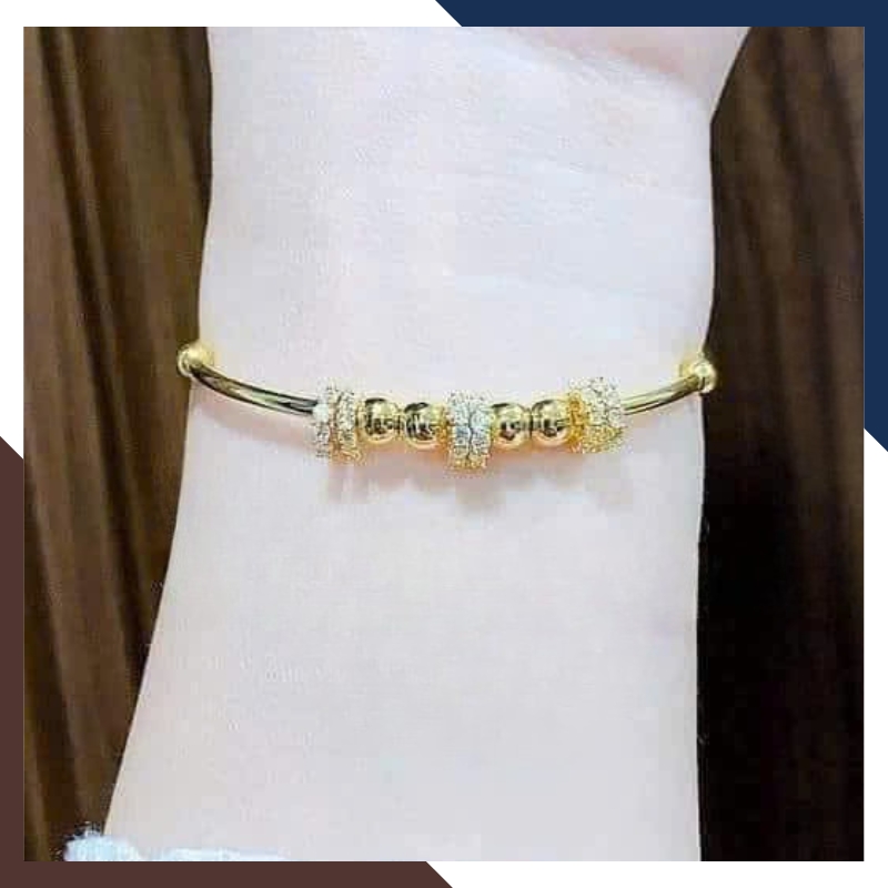 Vòng tay vàng nữ 10k phối bi LTVN212 – Sang trọng tinh tế, tôn da và dễ phối đồ