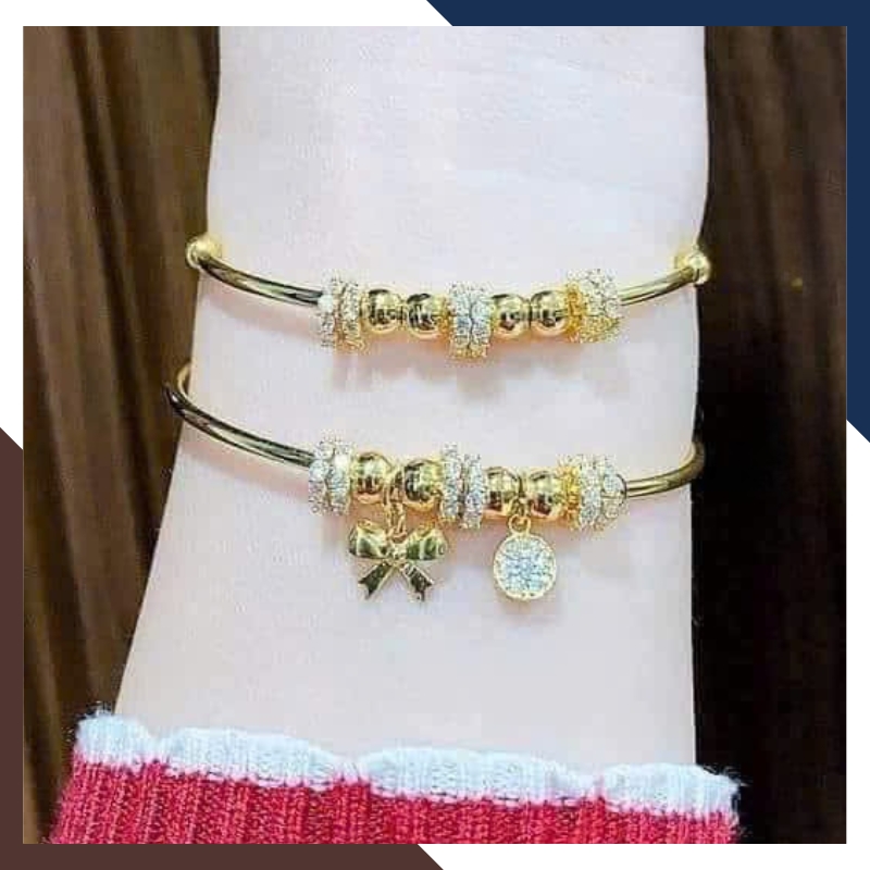 Vòng tay vàng nữ 10k phối charm LTVN207 – Sang trọng, tinh tế, dễ phối đồ